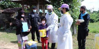 ศอชต. นำสิ่งของมอบเป็นกำลังใจให้แก่ผู้ที่รักษาตัวหายจากการติดเชื้อไวรัส Covid – 19 ในพื้นที่อำเภอมายอ จังหวัดปัตตานี