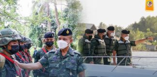 รองผู้อำนวยการรักษาความมั่นคงภายในภาค 4 ส่วนหน้า ลงพื้นที่ตามแนวชายแดนไทย – มาเลเซีย ด้าน จ.นราธิวาส สั่งคุมเข้มแนวชายแดน ป้องกันเชื้อไวรัสโควิด-19 และสิ่งของผิดกฎหมาย