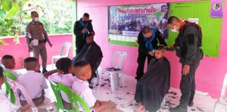เกศาสานใจ เชื่อมรัก – สานสัมพันธ์ พี่ทหารพรานออกตัดผมให้กับน้องนักเรียน