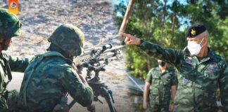 ตรวจเยี่ยมการฝึกการยิงปืนด้วยกระสุนจริง การเก็บตัวกำลังพล เพื่อเข้ารับการแข่งขัน ฝึกเป็นหน่วยหมู่ ตอน หมวด ระดับ ทบ. ประจำปี 2565