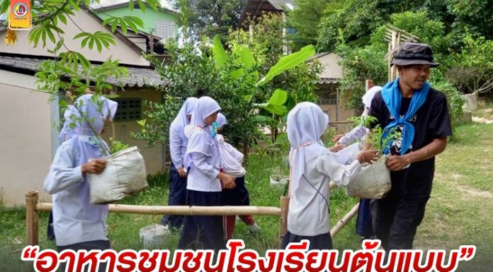 โครงการ “อาหารชุมชนโรงเรียนต้นแบบ” ตามแนวคิดหลักเศรษฐกิจแบบพอเพียงมุ่งเน้นให้ทุกคนสามารถพึ่งพาตนเองได้