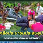 ทหารพราน 45 ช่วยเหลือประชาชนประสบอุบัติเหตุกระบะเสียหลักพุ่งชนเสาไฟฟ้า