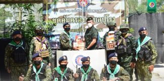 ตรวจเยี่ยมพบปะให้กำลังใจเจ้าหน้าที่ชุดคุ้มครองตำบล พร้อมมอบสิ่งของอุปโภคบริโภค ให้กับกำลังพล