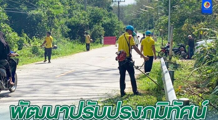 กองร้อยทหารพรานที่ 4901 ร่วมกิจกรรมพัฒนาปรับปรุงภูมิทัศน์ บริเวณถนนสองข้างทาง สานสัมพันธ์ที่ดีกับประชาชนในพื้นที่