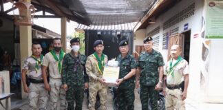 รอง ผอ.รมน.ภาค 4 สน. ลงพื้นที่ตรวจเยี่ยมชุดคุ้มครองตำบลในพื้นที่ อำเภอเมือง จังหวัดยะลา ติดตามสถานการณ์ เพื่อปรับแผนการปฏิบัติงานในห้วง 10 วันสุดท้ายของเดือนรอมฎอน