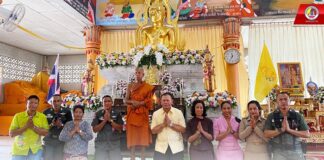 ร่วมทำบุญในกุศลพิธี บำเพ็ญฉลองอายุวัฒนมงคล ทำบุญอดีตเจ้าอาวาสที่มรณะภาพ และ พิธีฉลองตราตั้งพัดยศ “พระครูญาณโกศล” เจ้าอาวาสวัดถ้ำตลอด ท่ามกลางพุทธศาสนิกชนร่วมทำบุญในพิธีจำนวนมาก