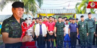 แม่ทัพภาคที่ 4 เปิดการแข่งขันกีฬาฟุตบอล Sport Power Cup ครั้งที่ 1 รุ่นอายุ 18 ปี เพื่อส่งเสริมเยาวชนชายแดนใต้ห่างไกลยาเสพติด สานฝันสู่นักกีฬาอาชีพ ที่อำเภอนาทวี จังหวัดสงขลา