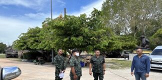 รองแม่ทัพภาคที่ 4 ลงพื้นที่ติดตามความคืบหน้างานก่อสร้างอาคารอเนกประสงค์ภายในวัดสุวรรณากร ต.บ่อทอง อ.หนองจิก จ.ปัตตานี