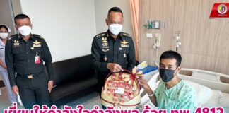 เยี่ยมให้กำลังใจกำลังพล ร้อย ทพ.4812 ได้รับบาดเจ็บจากเหตุลอบวางระเบิด เมื่อ 10 มิ.ย. 66 “เพราะเราคือครอบครัวเดียวกัน เราจึงไม่เคยทิ้งใครไว้ข้างหลัง”