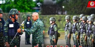 พบปะตรวจเยี่ยม ให้กำลังใจกำลังพล ชุดการแสดงทางทหารประกอบดนตรี “ราชวัลลภเริงระบำ”