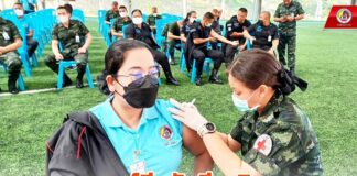 รณรงค์ฉีดวัคซีนเชิงรุก สู้หน้าฝน ป้องกันไข้หวัดใหญ่ อำเภอยะรัง จังหวัดปัตตานี