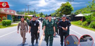 แม่ทัพภาคที่ 4 ลงพื้นที่ตรวจสอบเหตุคนร้ายยิงปะทะ-กดระเบิดใส่ขณะลาดตระเวน อ.ยะรัง จ.ปัตตานี สั่งเร่งติดตามคนร้ายปรับมาตรการดูแลพื้นที่ชุมชน สร้างปลอดภัยแก่ประชาชน