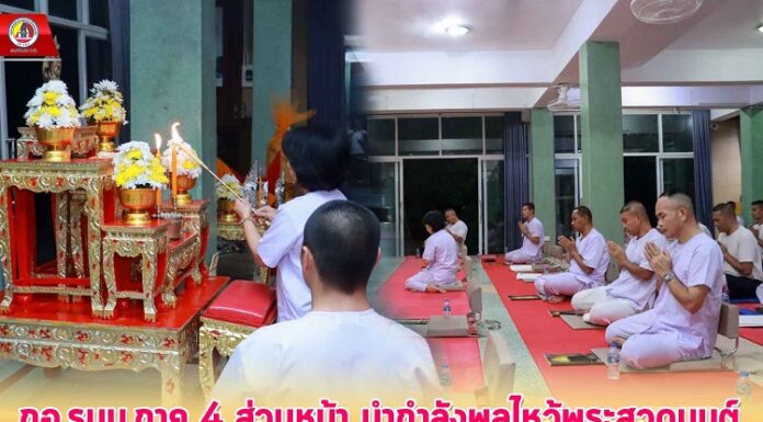 กอ.รมน.ภาค 4 ส่วนหน้า นำกำลังพลไหว้พระสวดมนต์ในวันธรรมสวนะ ประจำเดือนมกราคม 2567