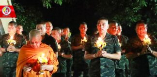 กอ.รมน.ภาค 4 สน. จัดพิธีเวียนเทียนวันมาฆบูชา เพื่อปลูกฝังศีลธรรมอันดีงาม แก่กำลังพลให้เป็นพุทธศาสนิกชนที่ดี และเสริมสิริมงคลเเก่ชีวิต