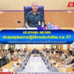 บก.ควบคุม อส.จชต. ประชุมสรุปผลการปฏิบัติงานประจำเดือน ก.พ. 67 หารือเพิ่มศักยภาพ ชคต. ในพื้นที่ พร้อมเน้นย้ำดูแลพื้นที่ในช่วงเดือนรอมฎอนนี้