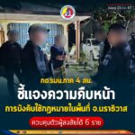 กอ.รมน.ภาค 4 สน. ชี้แจงความคืบหน้าการบังคับใช้กฎหมายในพื้นที่ จ.นราธิวาส ควบคุมตัวผู้สงสัยได้ 6 ราย