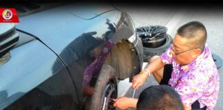 ทหารพราน 4608 ช่วยเหลือประชาชนยางรถยนต์ระเบิด ณ เขตรอยต่อจะกว๊ะ อ.รามัน จ.ยะลา