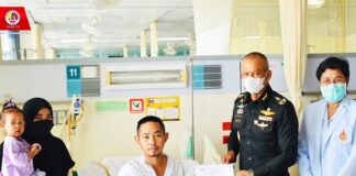 ผบ.ฉก.นราธิวาส เยี่ยมให้กำลังใจกำลังพล ที่ได้รับบาดเจ็บจากเหตุการณ์ความไม่สงบในพื้นที่ อ.รือเสาะ จ.นราธิวาส