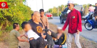 ฉก.ทพ.46 เข้าช่วยประชาชนที่ประสบอุบัติเหตุระหว่างเดินทางเยี่ยมญาติมิตรวันฮารีรายอบนถนนบ้านจือแร ต.สาวอ อ.รือเสาะ จ.นราธิวาส