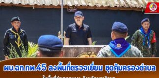 ผบ.ฉก.ทพ.45 ลงพื้นที่ตรวจเยี่ยม ชุดคุ้มครองตำบลในพื้นที่ อำเภอระแงะ จังหวัดนราธิวาส เน้นย้ำให้ปฏิบัติงานด้วยความไม่ประมาท ดูแลความปลอดภัยประชาชน