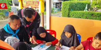 ฉก.ทพ. 22 จัดกิจกรรมวาดภาพระบายสี ปลูกฝังความรักในสถาบันหลักของชาติให้เยาวชน จชต.