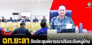 ฉก.ยะลา จัดประชุมพิจารณาปรับระดับหมู่บ้าน ประจำปี 2567 ในพื้นที่ จ.ยะลา