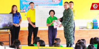 พัน.สร.กรม สน.พล.ร.15 จัดจิตอาสาอบรมให้ความรู้โครงการ “เยาวชนสุขภาพดี มีความสุข ชีวิตปลอดภัย ห่างไกลยาเสพติด” กับนักเรียนโรงเรียนบ้านควนหมาก