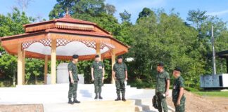 รอง ผอ.รมน.ภาค 4 สน. ติดตามความคืบหน้าการก่อสร้างศาลาประดิษฐานพระบรมราชานุสาวรีย์ รัชกาลที่ 5 ในหน่วยทหารพื้นที่จังหวัดชายแดนภาคใต้