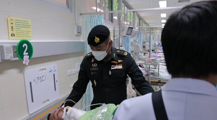 แม่ทัพภาคที่ 4 เยี่ยมให้กำลังใจเจ้าหน้าที่ทหารพราน ได้รับบาดเจ็บจากเหตุระเบิด ในพื้นที่อำเภอระแงะ จังหวัดนราธิวาส