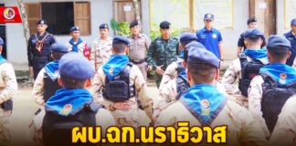 ผบ.ฉก.นราธิวาส ตรวจเยี่ยม ชคต.จะแนะ เน้นย้ำให้ปฏิบัติงานด้วยความไม่ประมาท ดูแลความปลอดภัยประชาชน