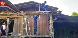 กองร้อยทหารพรานนาวิกโยธินที่ 9 ซ่อมแซมและต่อเติมบ้านให้กับผู้ยากไร้ ในพื้นที่บ้านบูเกะปาลัส อ.ยี่งอ จ.นราธิวาส