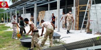 ฉก.สันติสุข ร่วมก่อสร้างอาคารเรียนตาดีกา ให้กับศูนย์การศึกษาอิสลามประจำมัสยิดโคกนิบงอัดดารุลคอยรียะห์ อ.ไม้แก่น จ.ปัตตานี