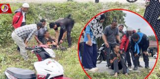 ทหารพราน 46 ช่วยเหลือประชาชนที่ประสบอุบัติเหตุรถจักรยานยนต์เสียหลักตกลงข้างทาง