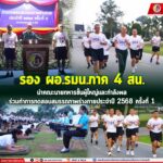 รอง ผอ.รมน.ภาค 4 สน. นำคณะนายทหารชั้นผู้ใหญ่และกำลังพลร่วมทำการทดสอบสมรรถภาพร่างกายประจำปี 2568 ครั้งที่ 1