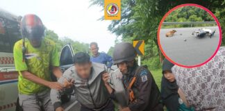 ทหารพราน 46” เข้าช่วยเหลือประชาชนประสบอุบัติเหตุรถจักรยานยนต์ชนวัว จ.นราธิวาส