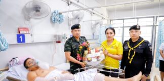 แม่ทัพภาคที่ 4 เข้าเยี่ยมให้กำลังใจ เจ้าหน้าที่ทหารพราน ร้อย.ทพ.4516 จากเหตุลอบวางระเบิด อ.ระแงะ จ.นราธิวาส