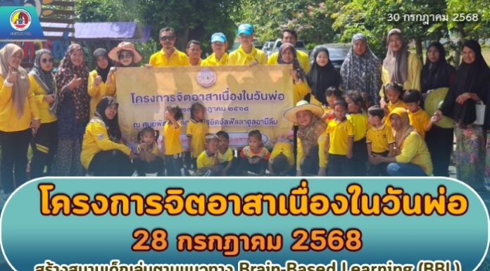 โครงการจิตอาสาเนื่องในวันพ่อ 28 กรกฎาคม 2568 สร้างสนามเด็กเล่นตามแนวทาง Brain-Based Learning (BBL)