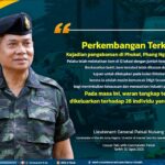 “…Perkembangan Terkini Kejadian pengeboman di Phuket, Phang Nga, dan Krabi. Pelaku telah meletakkan bom di 12 lokasi dengan jumlah keseluruhan 16 butir. Berdasarkan bukti, bom tersebut telah ditanam dengan tujuan untuk diletupkan pada bulan Oktober, kerana ia adalah musim kemuncak (High Season), bagi menimbulkan kekacauan dan merosakkan industri pelancongan. Pada masa ini, waran tangkap telah dikeluarkan terhadap 26 individu yang terlibat…”