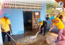 ทหารพราน 46 ร่วมกับชุมชนทำความสะอาดศูนย์การศึกษาอิสลามประจำมัสยิด (ตาดีกา) คืนพื้นที่เรียนรู้หลังอุทกภัย