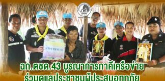 ฉก.ตชด.43 บูรณาการภาคีเครือข่าย ร่วมดูแลประชาชนผู้ประสบอุทกภัย เสริมสร้างคุณภาพชีวิตและความเข้มแข็งชุมชนในพื้นที่อำเภอนาทวี จังหวัดสงขลา