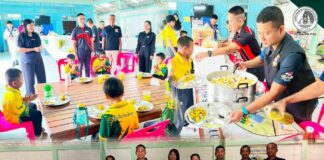 หน่วยเฉพาะกิจสันติสุข บูรณาการภาคีเครือข่าย จัดกิจกรรมอาหารกลางวันเพื่อน้อง เสริมสร้างคุณภาพชีวิตให้น้องนักเรียน ในพื้นที่อำเภอปะนาเระ จังหวัดปัตตานี