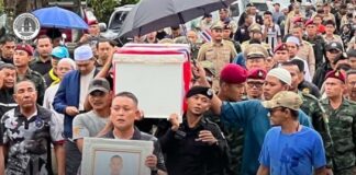 หน่วยเฉพาะกิจกรมทหารพรานที่ 49 ร่วมพิธีฝังศพทางศาสนาอิสลาม ไว้อาลัย “วีรบุรุษช่องอานม้า” ผู้เสียสละเพื่อปกป้องชาติ ศาสนา พระมหากษัตริย์ และผืนแผ่นดินไทย