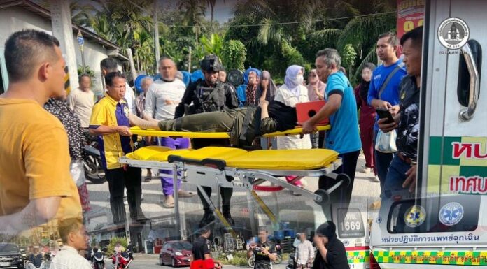 ทหารพราน 22 ช่วยเหลือประชาชนประสบอุบัติเหตุบนท้องถนน ในพื้นที่ตำบลประจัน อำเภอยะรัง จังหวัดปัตตานี