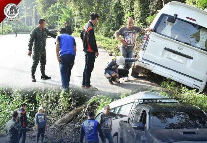 กองพันทหารราบที่ 1 กรมทหารราบที่ 152 เร่งเข้าช่วยเหลือประชาชนที่ประสบอุบัติเหตุทางถนน บริเวณตำบลถ้ำทะลุ อำเภอบันนังสตา จังหวัดยะลา