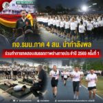 กอ.รมน.ภาค 4 สน. นำกำลังพลสังกัดกองทัพบก ร่วมทำการทดสอบสมรรถภาพร่างกายประจำปี 2569 ครั้งที่ 1