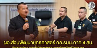 ผอ.ส่วนพัฒนายุทธศาสตร์ กอ.รมน.ภาค 4 สน. ปิดประชุมสัมมนาเชิงปฏิบัติการติดตามความก้าวหน้าแก้ปัญหา จชต. (Integrated Working Groups : IWG) ย้ำความร่วมมือทุกภาคส่วนต้องแก้ไขปัญหาในทุกมิติ