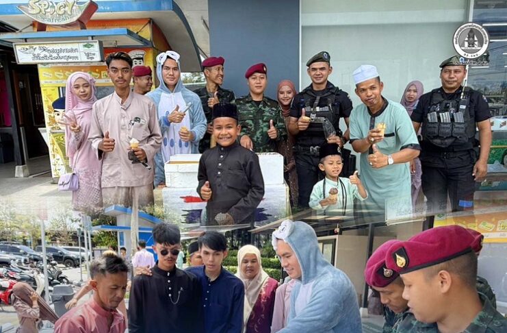 นายอำเภอยี่งอ นำหน่วยงานในพื้นที่ จัดกิจกรรม “ไอติมรายอ เติมสุขยี่งอ” ณ ปตท.บ้านกาเด็ง เสริมสร้างสังคมพหุวัฒนธรรมอย่างอบอุ่น