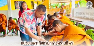 หน่วยเฉพาะกิจกรมทหารพรานที่ 49 ร่วมสืบสานสงกรานต์ไทย สรงน้ำพระ รดน้ำดำหัวผู้สูงอายุ สืบสานขนบธรรมเนียมประเพณีอันดีงามของไทย