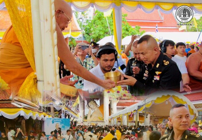 สืบสานประเพณีใต้ แม่ทัพภาคที่ 4 ร่วมพิธีสรงน้ำพระ-ปิดทองหัวใจองค์พระนอน วัดหาดใหญ่ใน