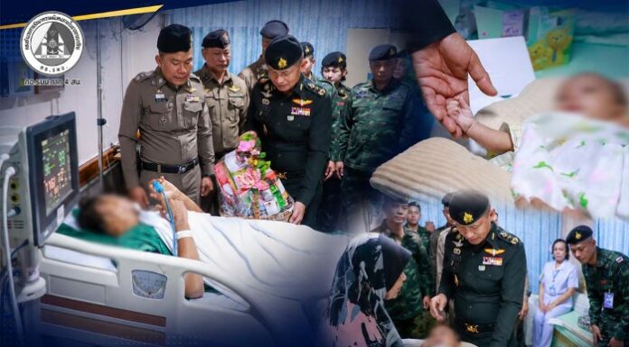 “เราจะไม่ทิ้งกัน” แม่ทัพภาคที่ 4 ลงพื้นที่ให้กำลังใจดาบตำรวจ พร้อมลูกสาวผู้บาดเจ็บ จากเหตุความรุนแรงปัตตานี สะเทือนใจครอบครัวสูญเสียแม่ลูกอ่อน